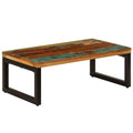vidaXL Stolik kawowy, 100x50x35 cm, lite drewno z odzysku i stal