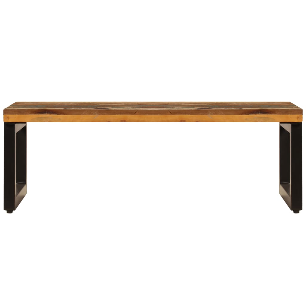 vidaXL Stolik kawowy, 100x50x35 cm, lite drewno z odzysku i stal