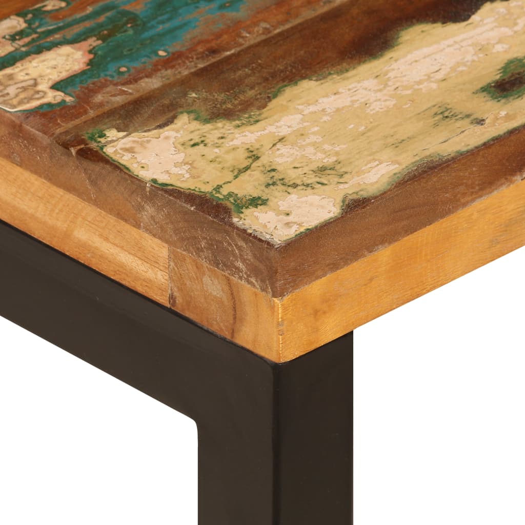 vidaXL Stolik kawowy, 100x50x35 cm, lite drewno z odzysku i stal