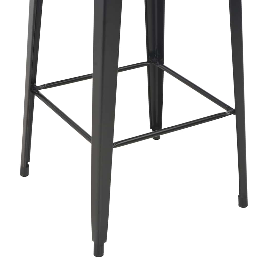 vidaXL Stolik barowy, czarny, 60x60x108 cm, lite drewno sosnowe i stal