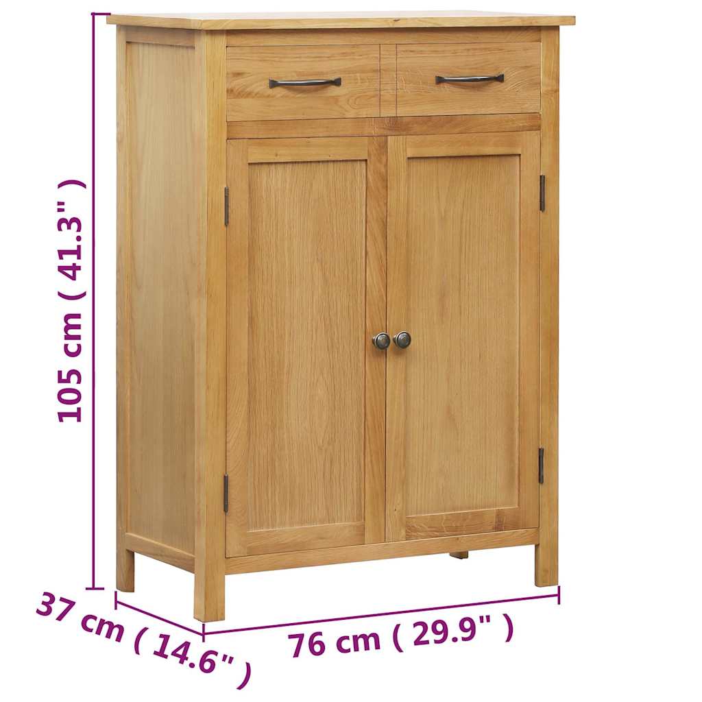 vidaXL Szafka na buty, 76 x 37 x 105 cm, lite drewno dębowe