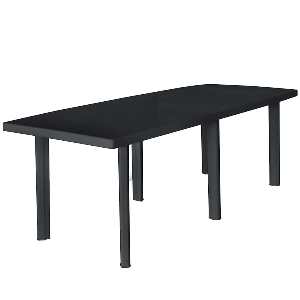 vidaXL Stół ogrodowy, antracytowy, plastik, 216 x 90 x 72 cm