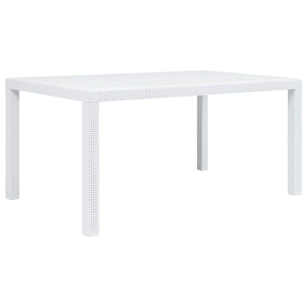 vidaXL Stół ogrodowy, 150x90x72 cm, plastikowy, biały