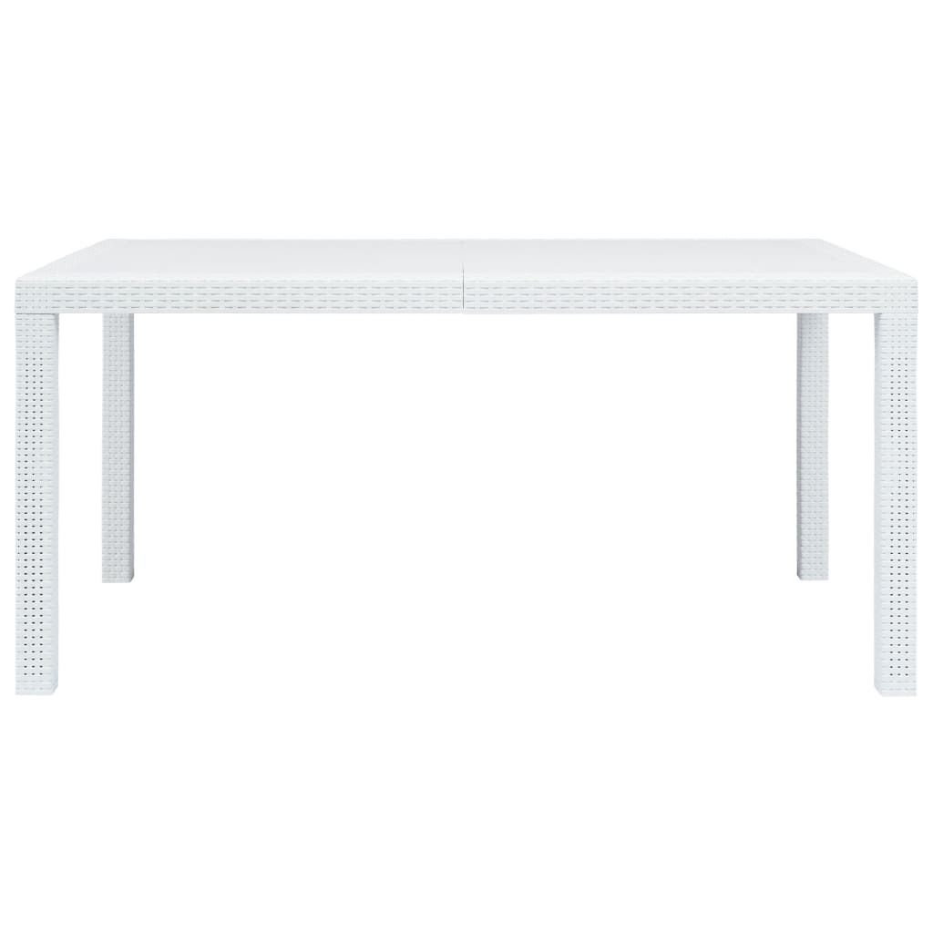 vidaXL Stół ogrodowy, 150x90x72 cm, plastikowy, biały