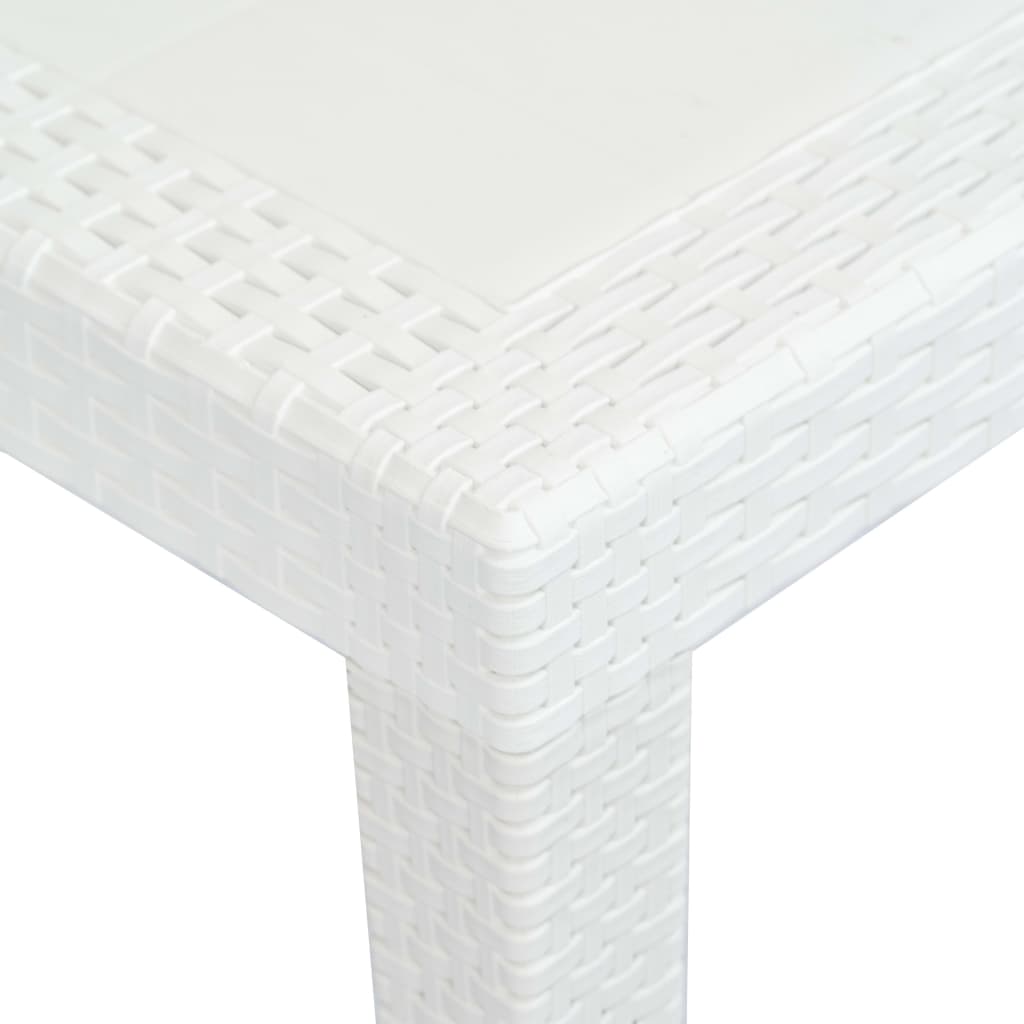 vidaXL Stół ogrodowy, 150x90x72 cm, plastikowy, biały