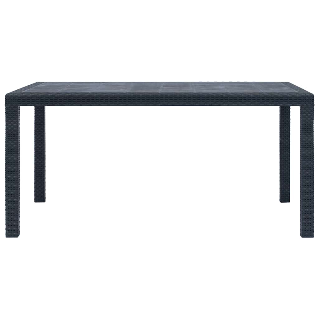 vidaXL Stół ogrodowy, antracytowy, 150x90x72 cm, plastikowy
