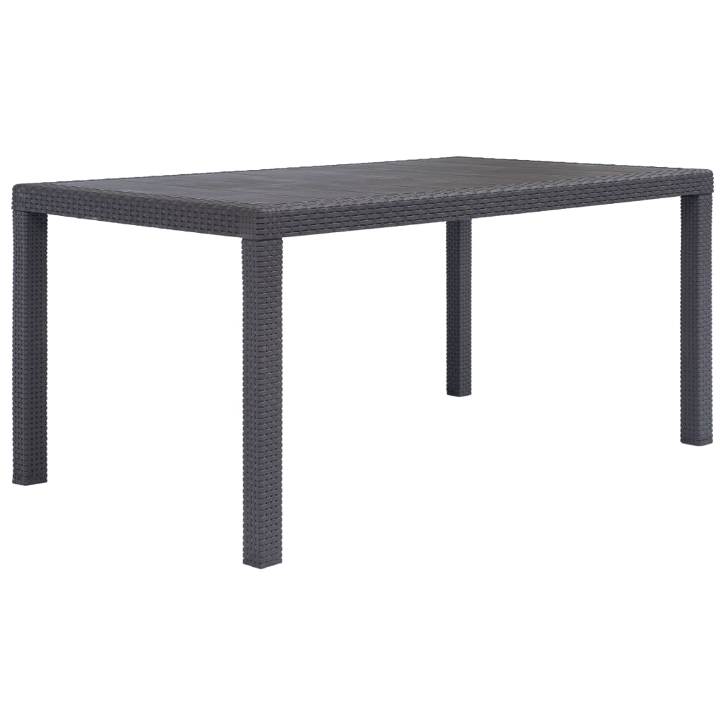 vidaXL Stół ogrodowy, 150x90x72 cm, plastikowy, brązowy