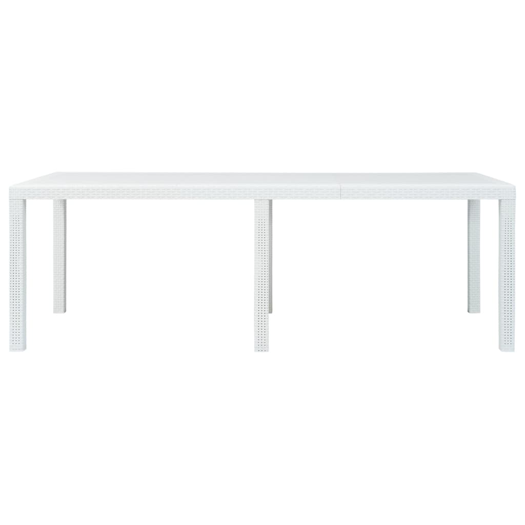 vidaXL Stół ogrodowy, 220x90x72 cm, plastikowy, biały