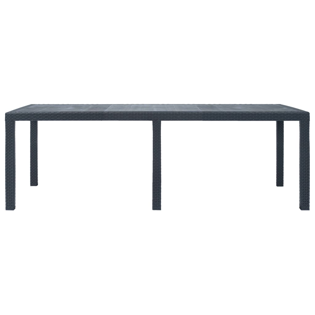 vidaXL Stół ogrodowy, 220x90x72 cm, plastikowy, antracytowy