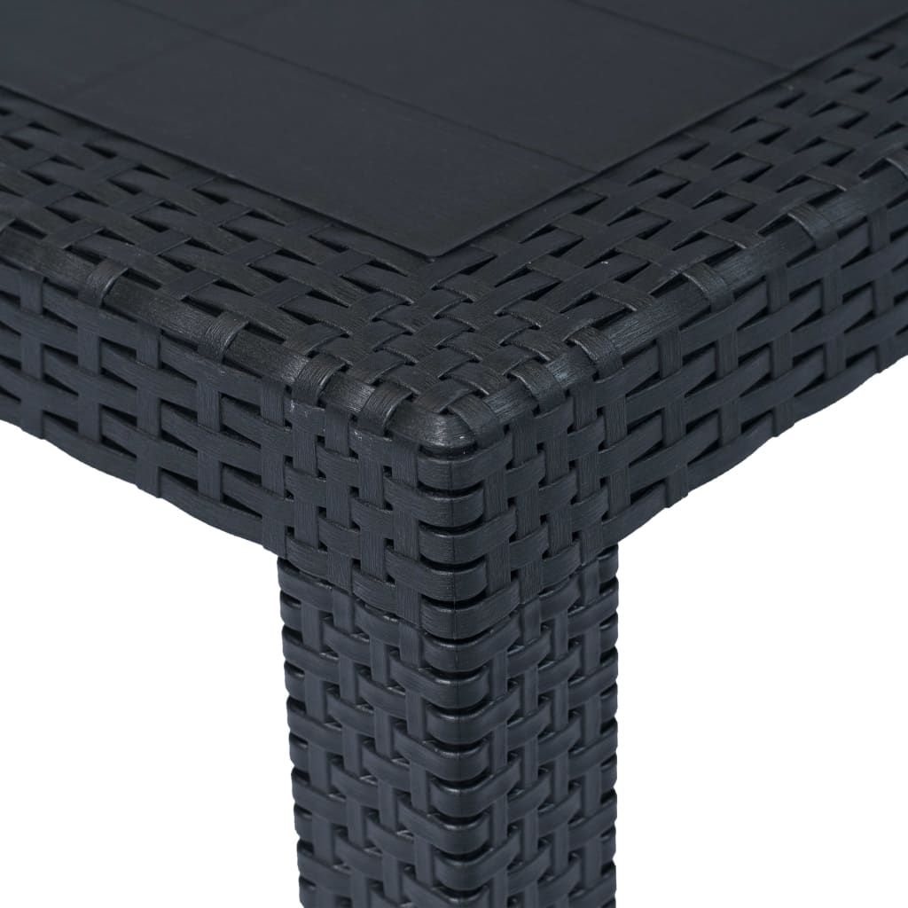 vidaXL Stół ogrodowy, 220x90x72 cm, plastikowy, antracytowy