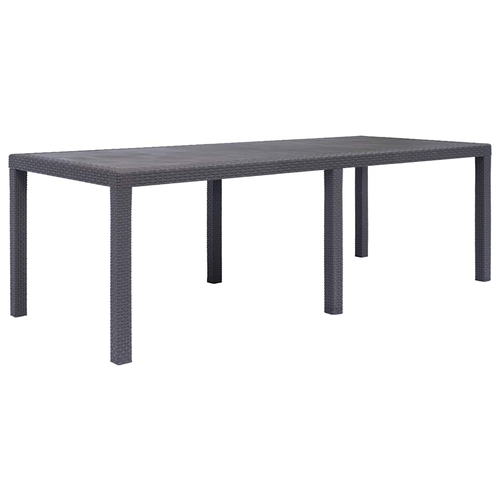 vidaXL Stół ogrodowy, 220x90x72 cm, plastikowy, brązowy