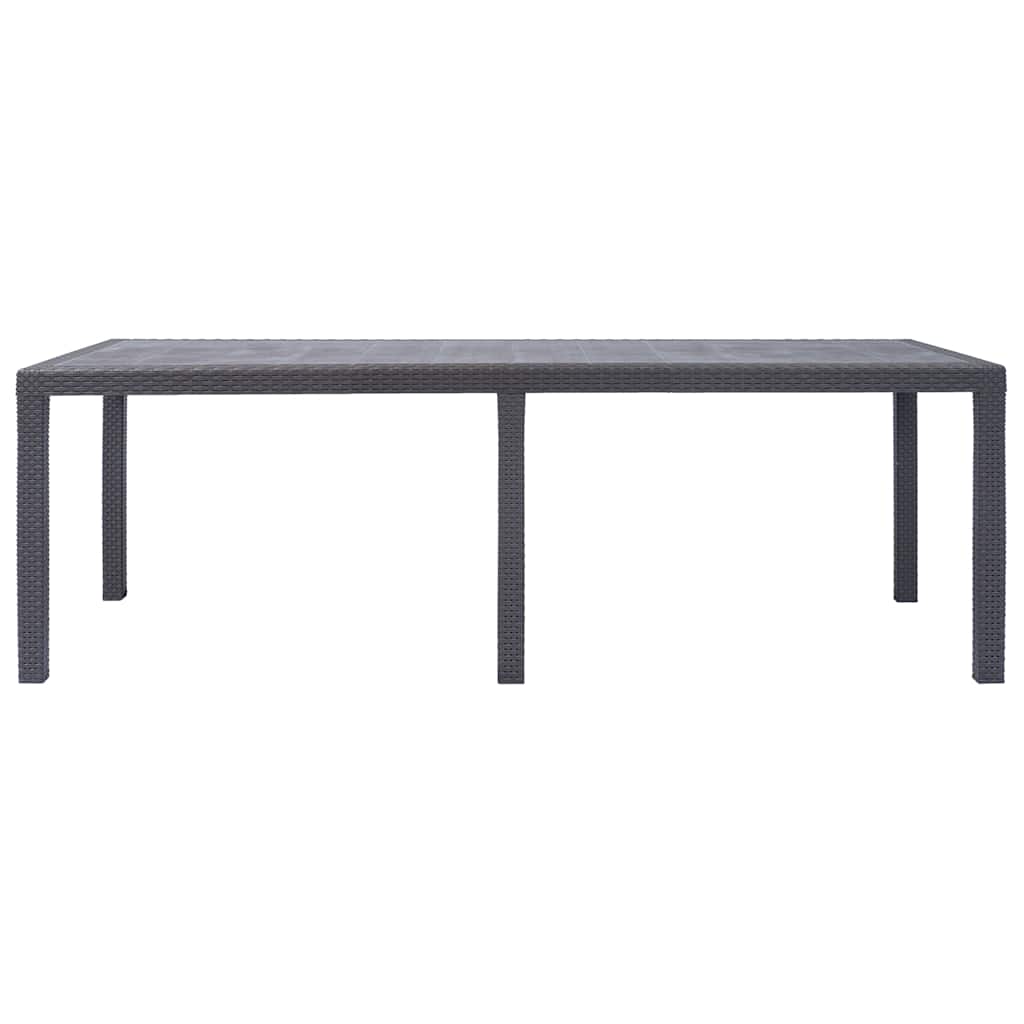 vidaXL Stół ogrodowy, 220x90x72 cm, plastikowy, brązowy