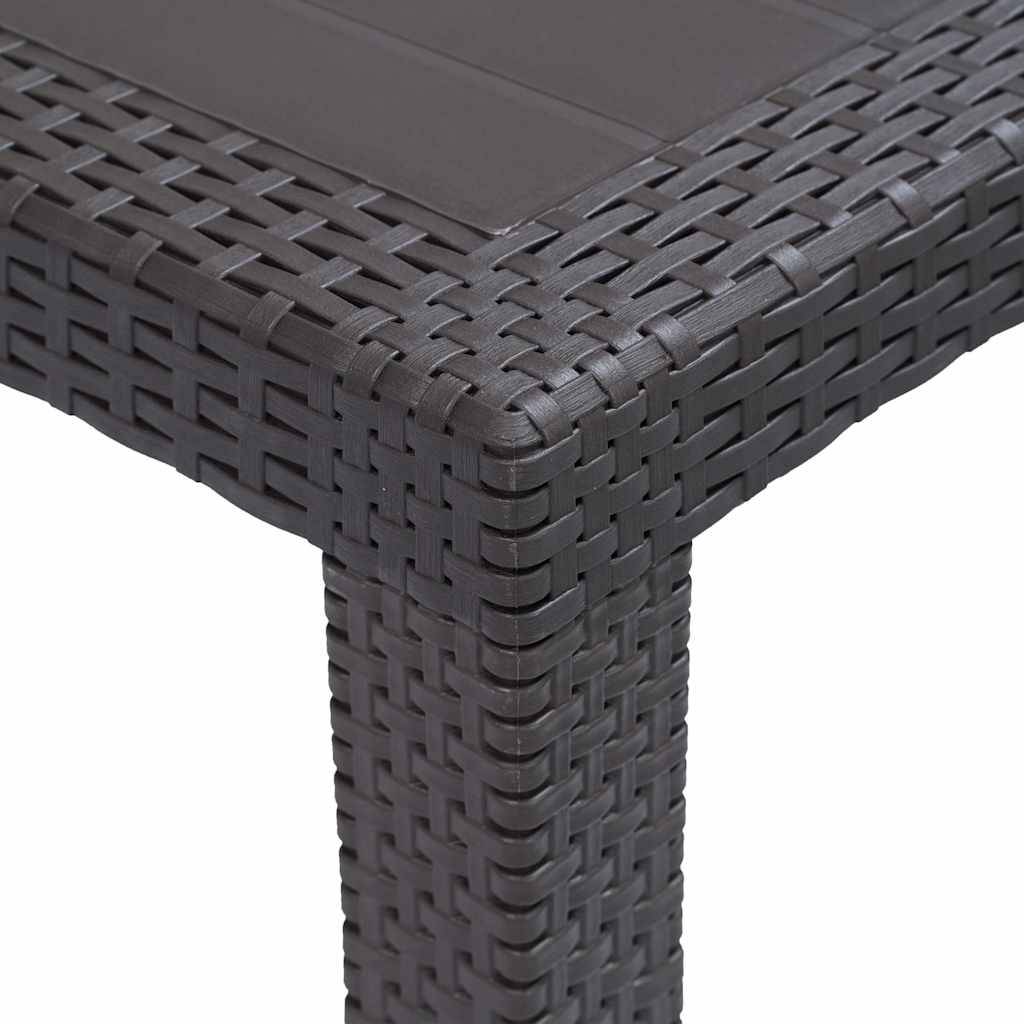 vidaXL Stół ogrodowy, 220x90x72 cm, plastikowy, brązowy