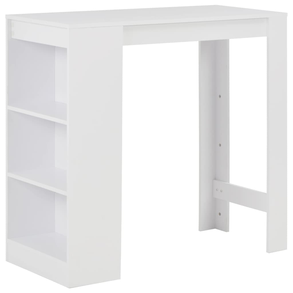 vidaXL Stolik barowy z półkami, biały, 110 x 50 x 103 cm