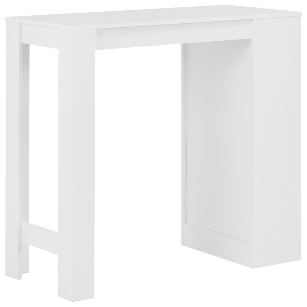 vidaXL Stolik barowy z półkami, biały, 110 x 50 x 103 cm