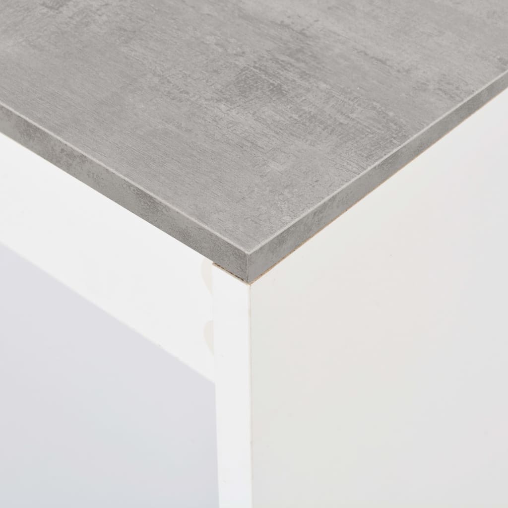 vidaXL Stolik barowy z półkami, biały, 110 x 50 x 103 cm