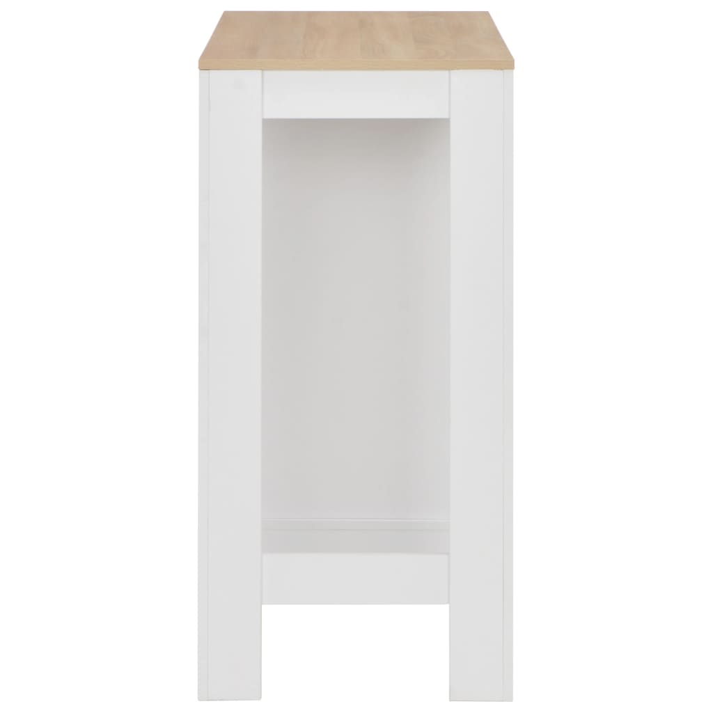vidaXL Stolik barowy z półkami, biały, 110 x 50 x 103 cm