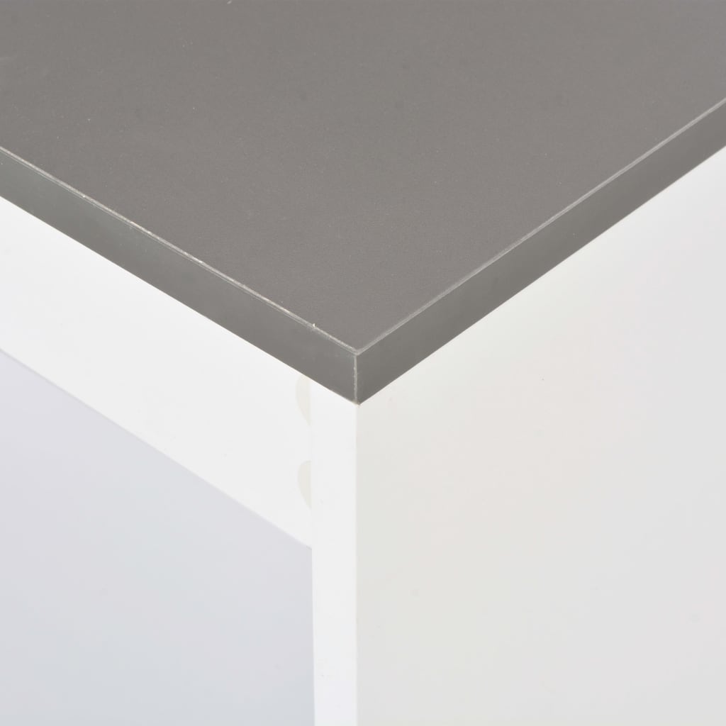 vidaXL Stolik barowy z półkami, biały, 110 x 50 x 103 cm