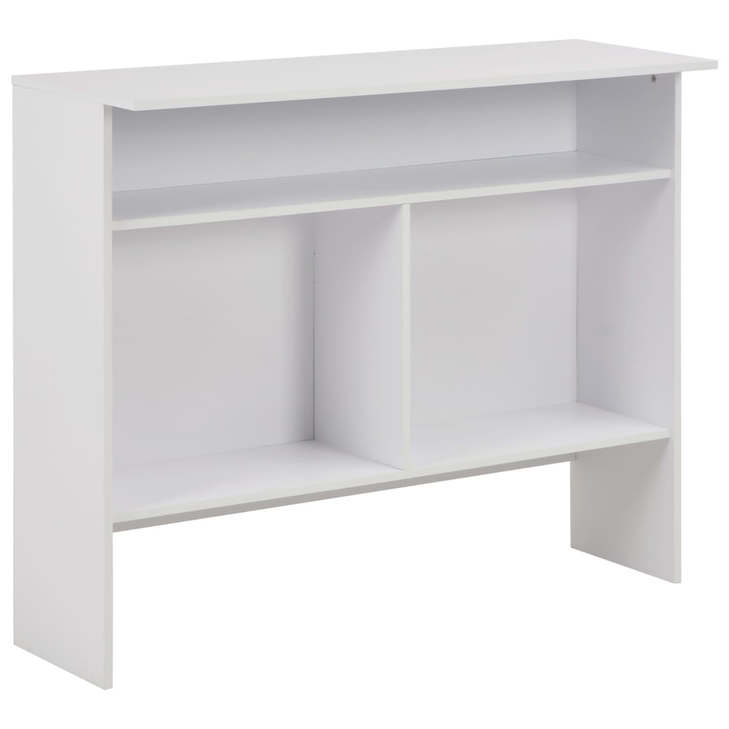 vidaXL Stół barowy z 2 blatami, biały, 130 x 40 x 120 cm