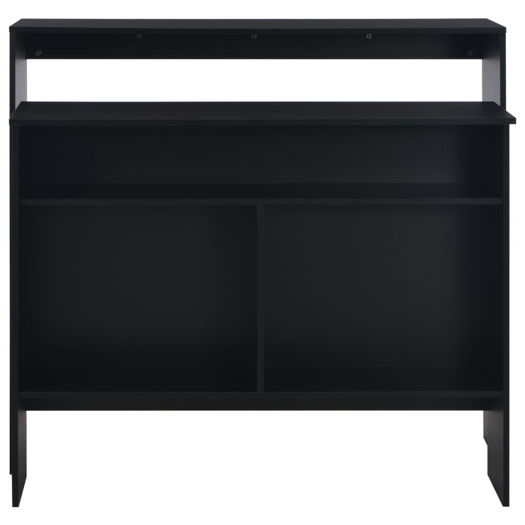 vidaXL Stół barowy z 2 blatami, czarny, 130 x 40 x 120 cm