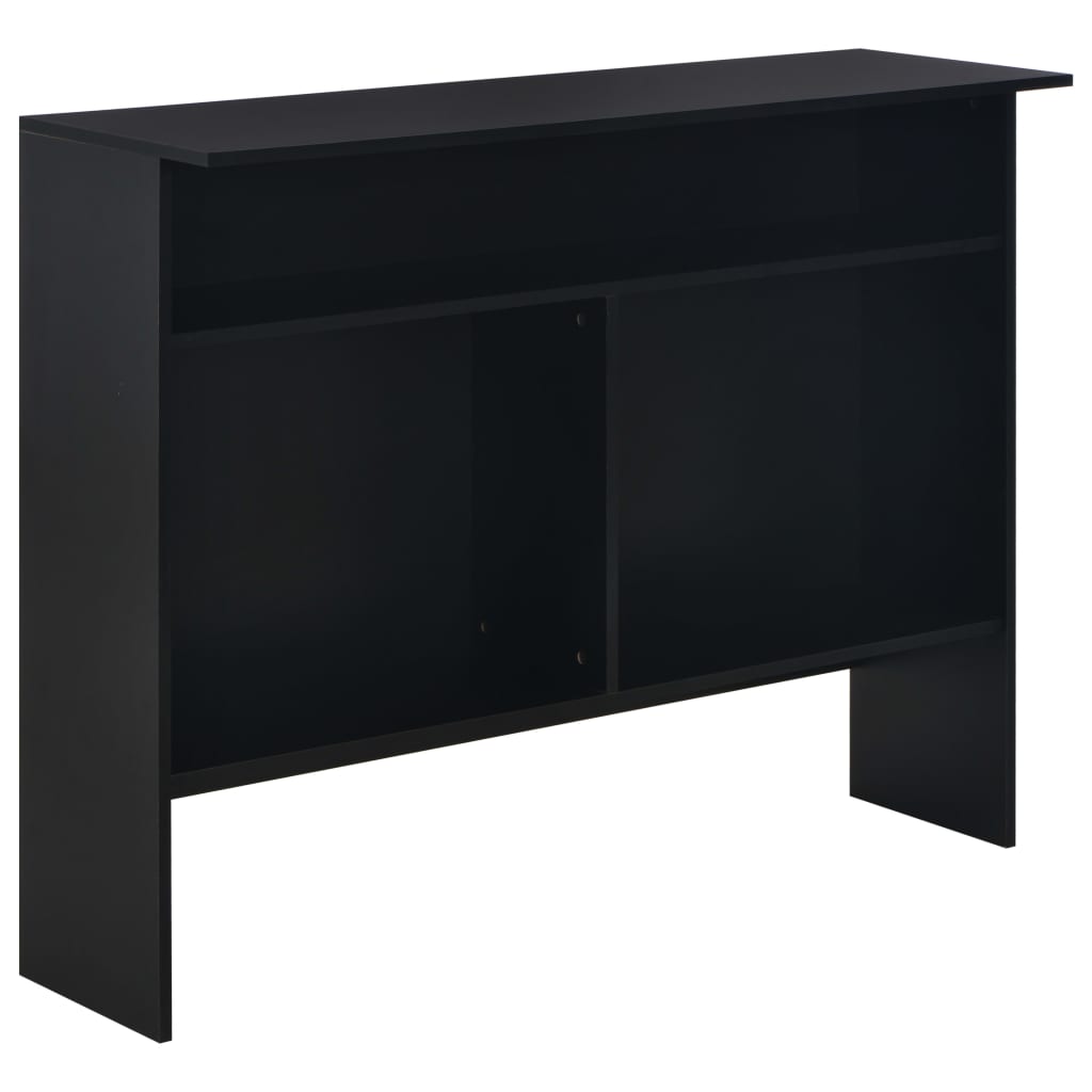 vidaXL Stół barowy z 2 blatami, czarny, 130 x 40 x 120 cm
