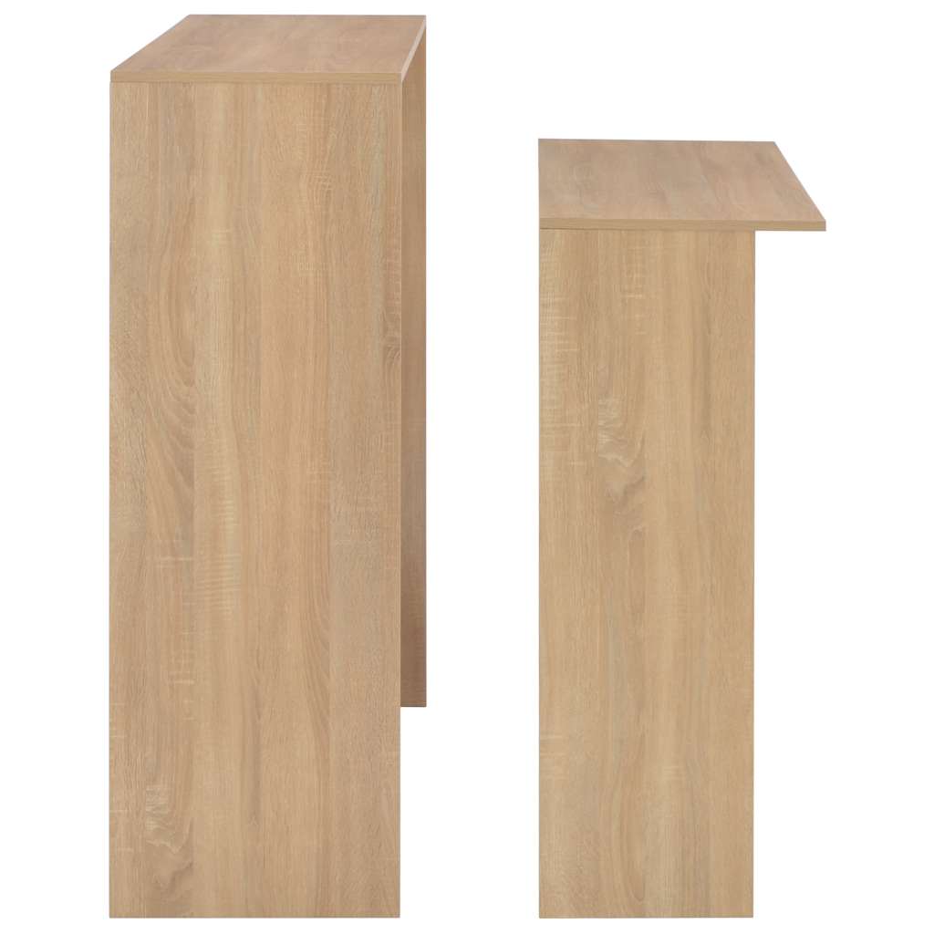 vidaXL Stół barowy z 2 blatami, dąb, 130 x 40 x 120 cm