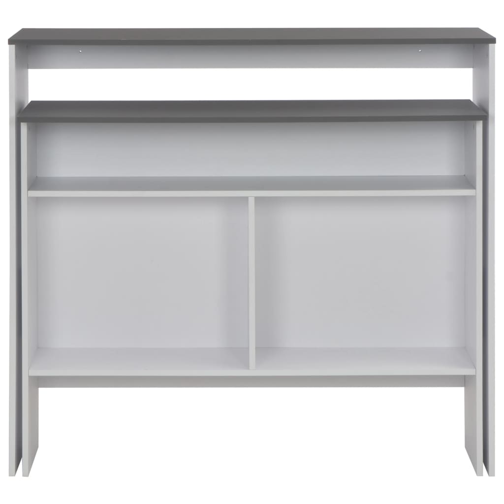 vidaXL Stół barowy z 2 blatami, biało-szary, 130 x 40 x 120 cm
