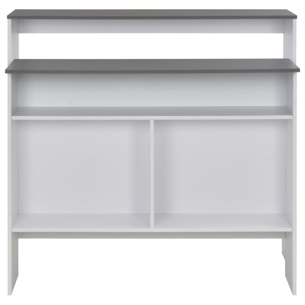 vidaXL Stół barowy z 2 blatami, biało-szary, 130 x 40 x 120 cm