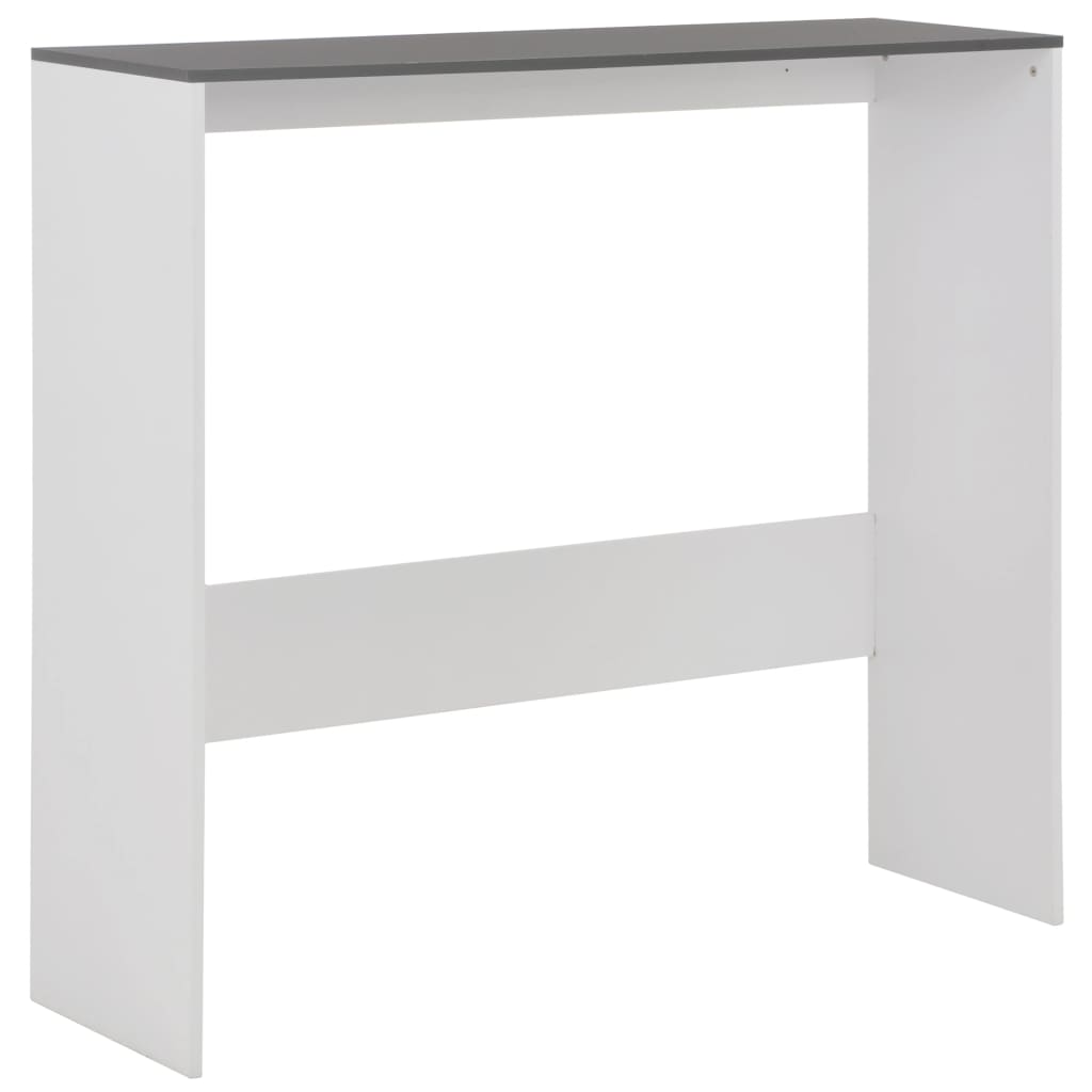vidaXL Stół barowy z 2 blatami, biało-szary, 130 x 40 x 120 cm