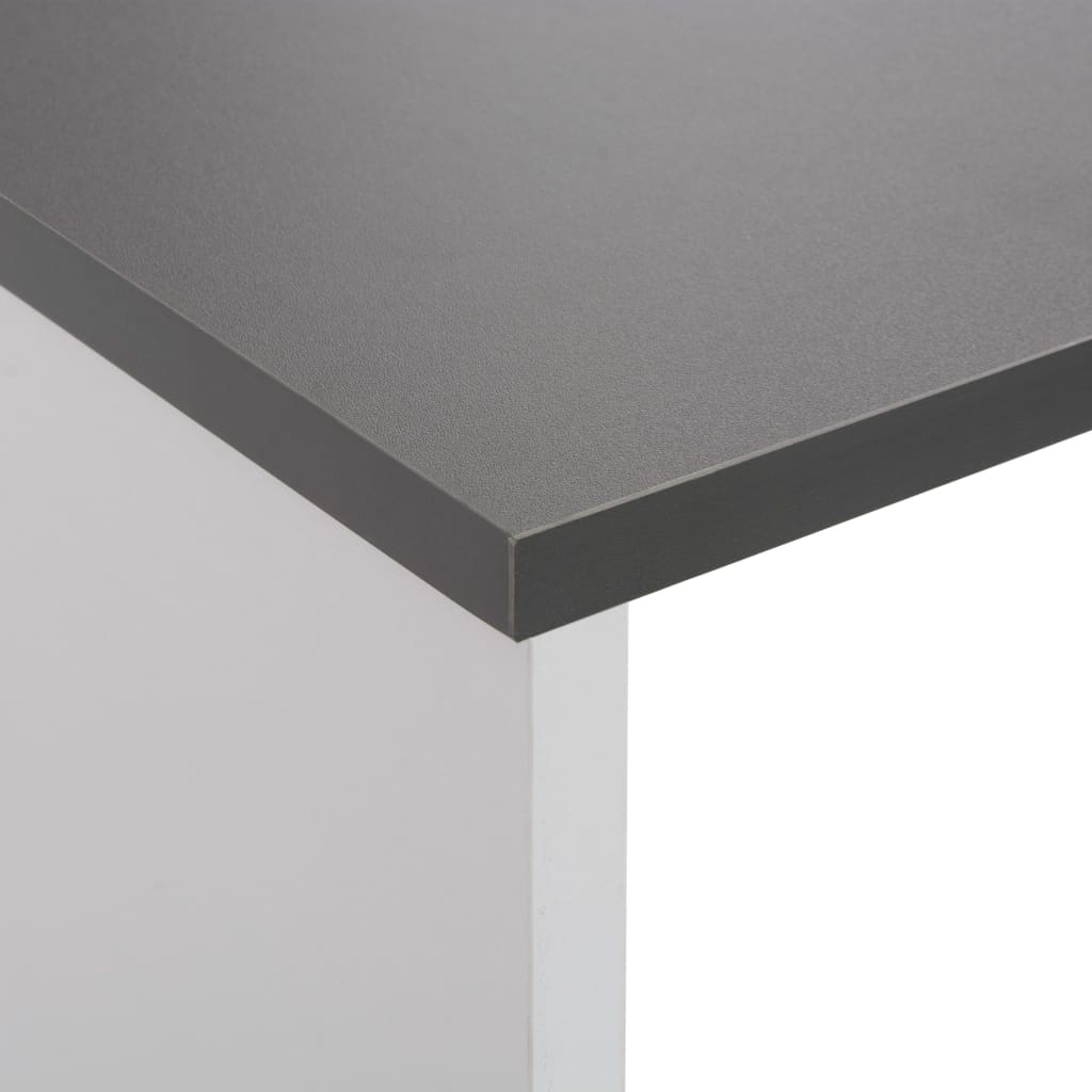 vidaXL Stół barowy z 2 blatami, biało-szary, 130 x 40 x 120 cm