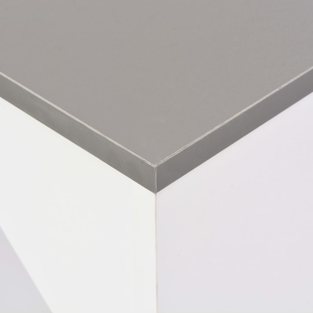 vidaXL Stolik barowy z ruchomym regałem, biały, 138 x 39 x 110 cm