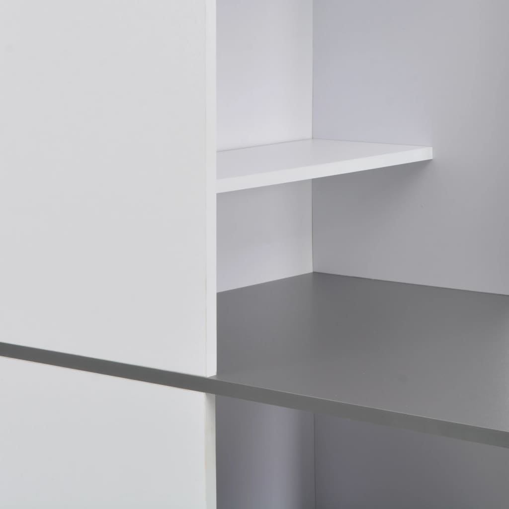 vidaXL Stolik barowy z szafką, biały, 115 x 59 x 200 cm