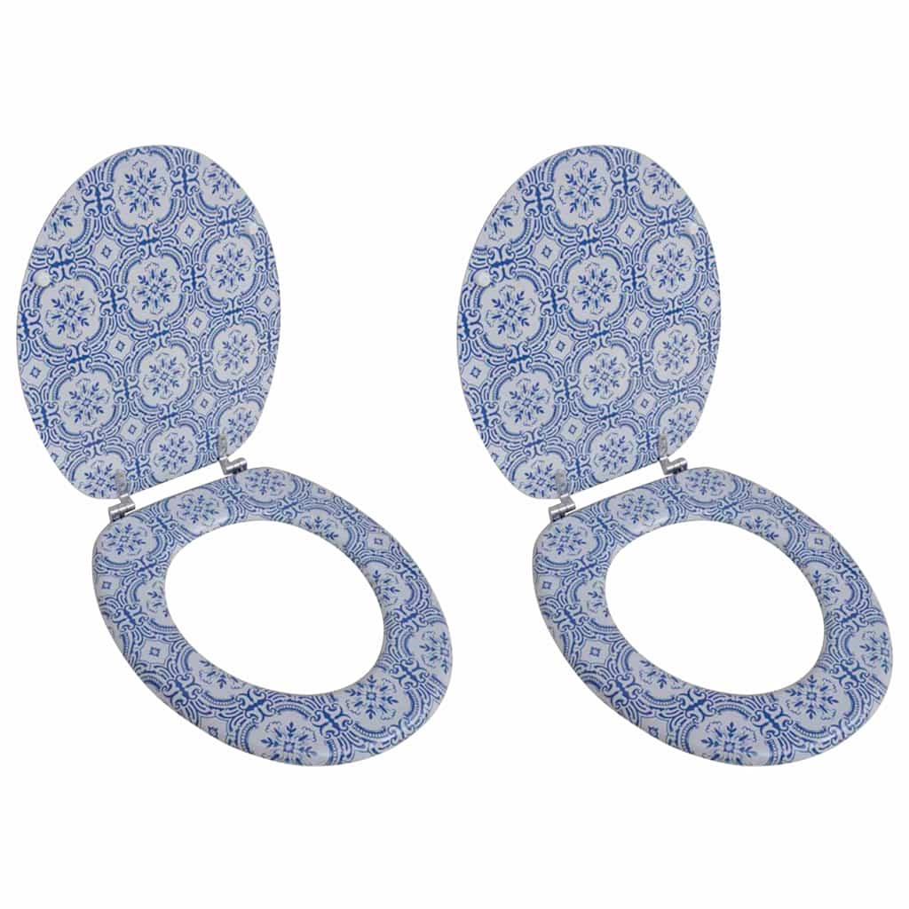vidaXL Deski sedesowe, 2 szt., MDF, wzór porcelany