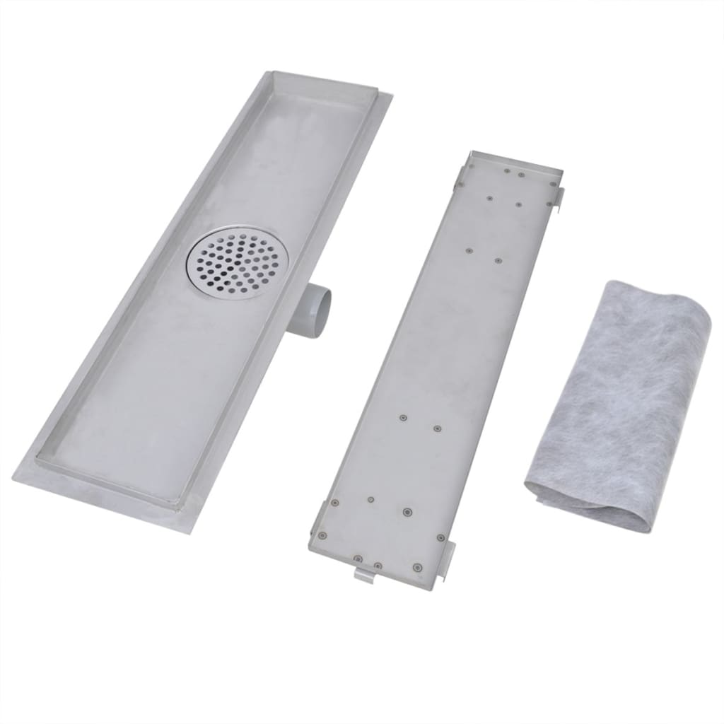 vidaXL Odpływ prysznicowy liniowy, 2 szt., 530x140 mm, stal nierdzewna