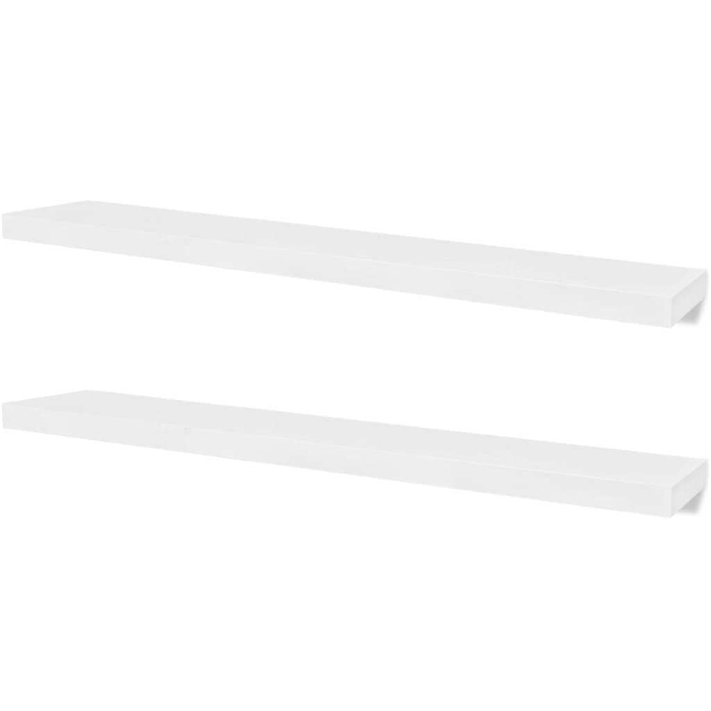 vidaXL Półki ścienne, 4 szt., białe, 120 cm