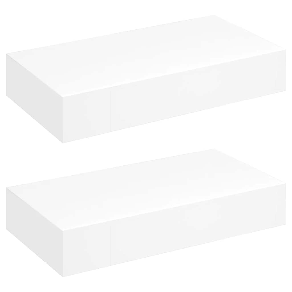 vidaXL Półki wiszące z szufladami, 2 szt., białe, 48 cm