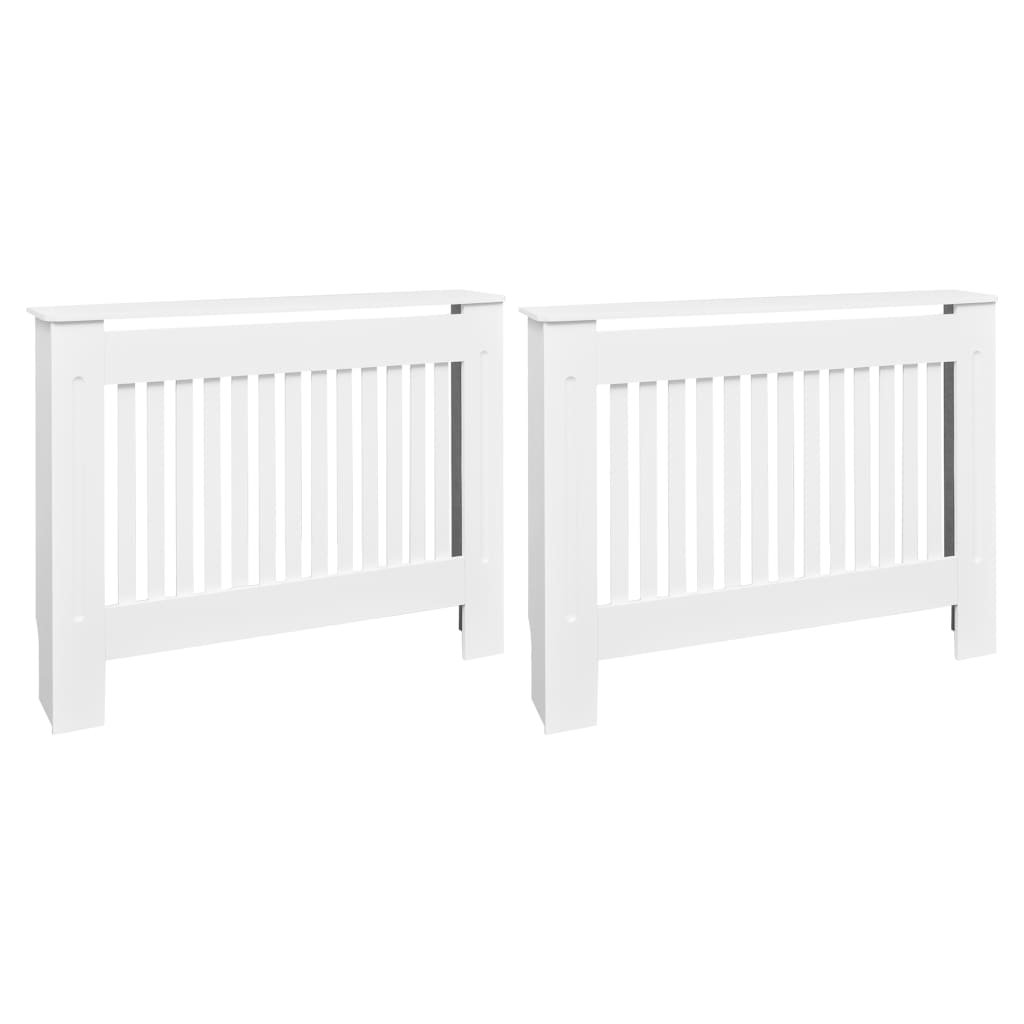 vidaXL Osłony na kaloryfer, 2 szt., białe, materiał drewnopochodny, 112 cm
