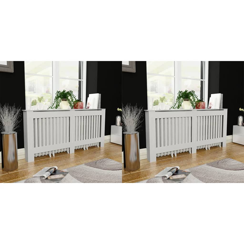 vidaXL Osłony na kaloryfer, 2 szt., białe, materiał drewnopochodny, 172 cm