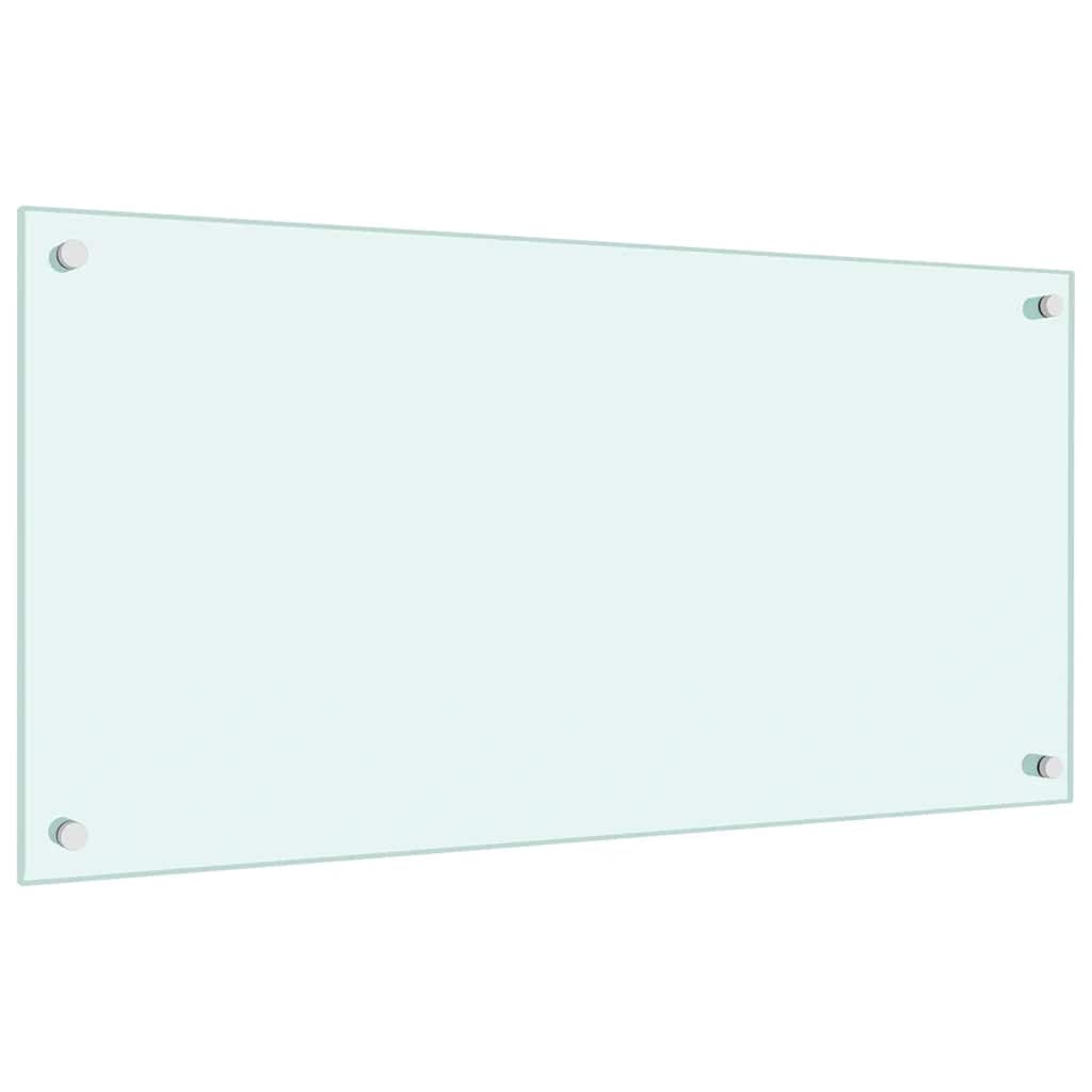 vidaXL Panel ochronny do kuchni, mleczny, 80x40 cm, szkło hartowane