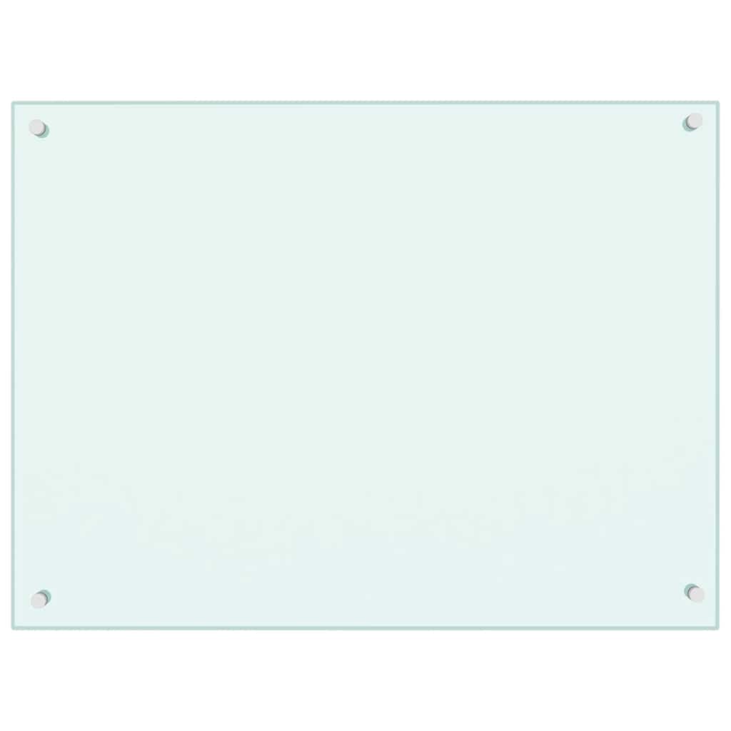 vidaXL Panel ochronny do kuchni, mleczny, 80x60 cm, szkło hartowane