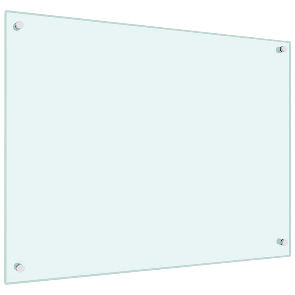 vidaXL Panel ochronny do kuchni, mleczny, 80x60 cm, szkło hartowane