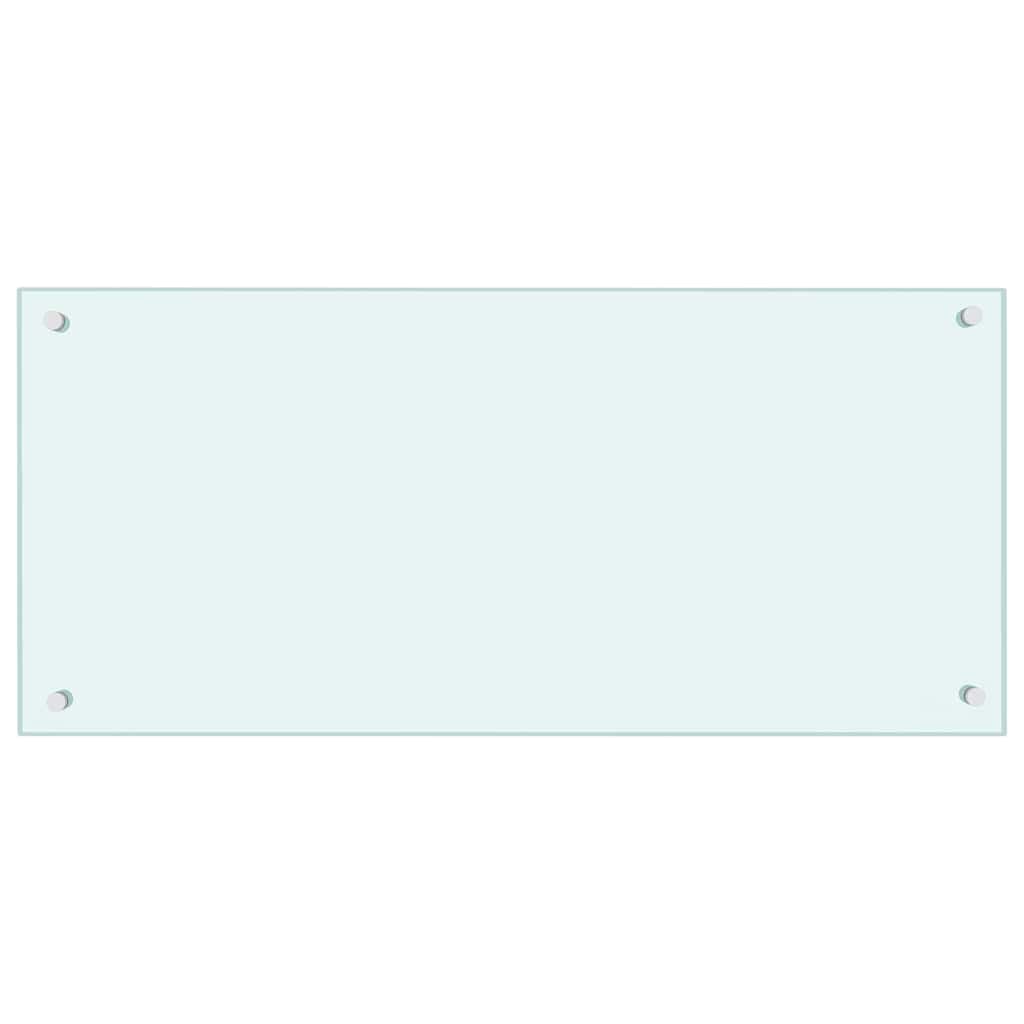 vidaXL Panel ochronny do kuchni, mleczny, 90x40 cm, szkło hartowane