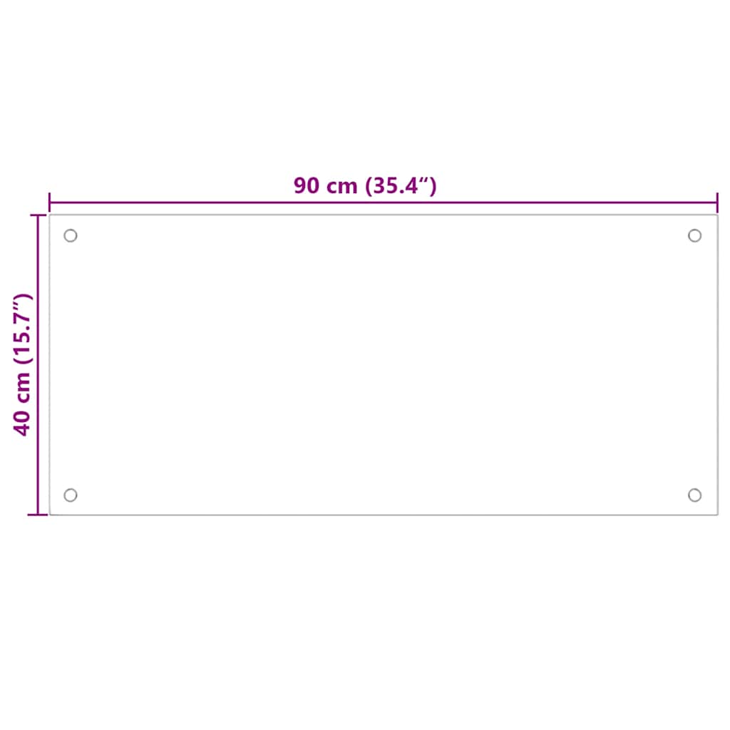 vidaXL Panel ochronny do kuchni, mleczny, 90x40 cm, szkło hartowane