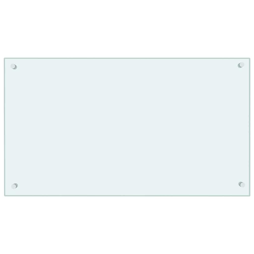 vidaXL Panel ochronny do kuchni, mleczny, 90x50 cm, szkło hartowane