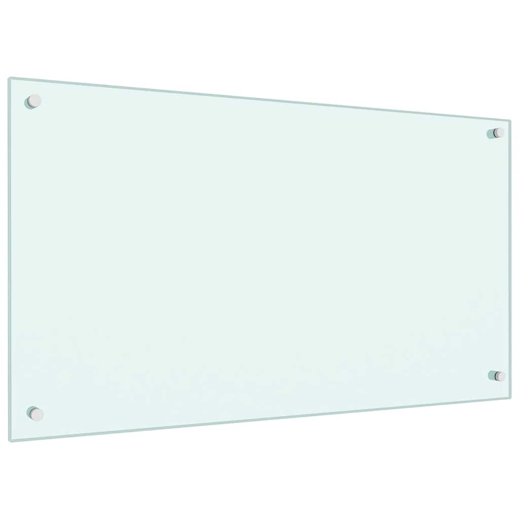 vidaXL Panel ochronny do kuchni, mleczny, 90x50 cm, szkło hartowane