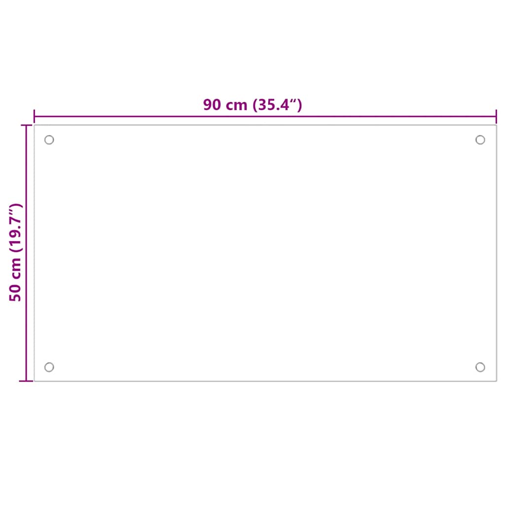 vidaXL Panel ochronny do kuchni, mleczny, 90x50 cm, szkło hartowane