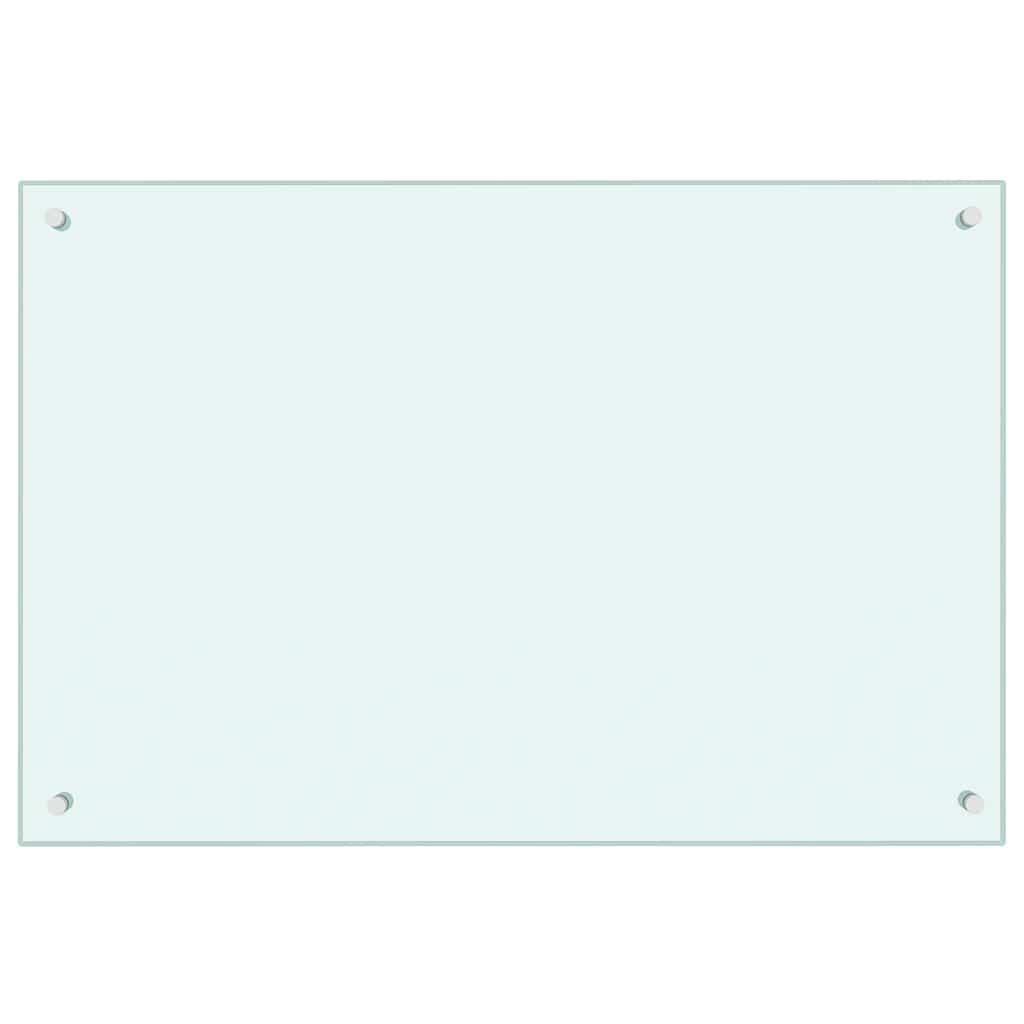 vidaXL Panel ochronny do kuchni, mleczny, 90x60 cm, szkło hartowane