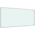 vidaXL Panel ochronny do kuchni, mleczny, 100x50 cm, szkło hartowane