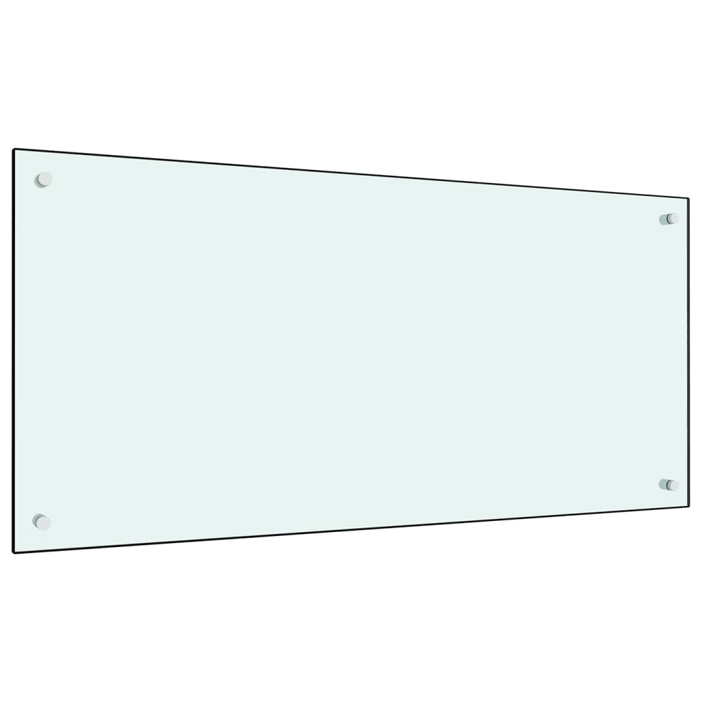vidaXL Panel ochronny do kuchni, mleczny, 100x50 cm, szkło hartowane