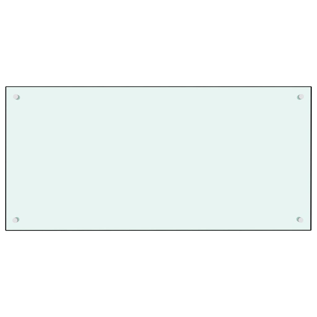 vidaXL Panel ochronny do kuchni, mleczny, 100x50 cm, szkło hartowane